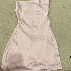 Pink slip dress